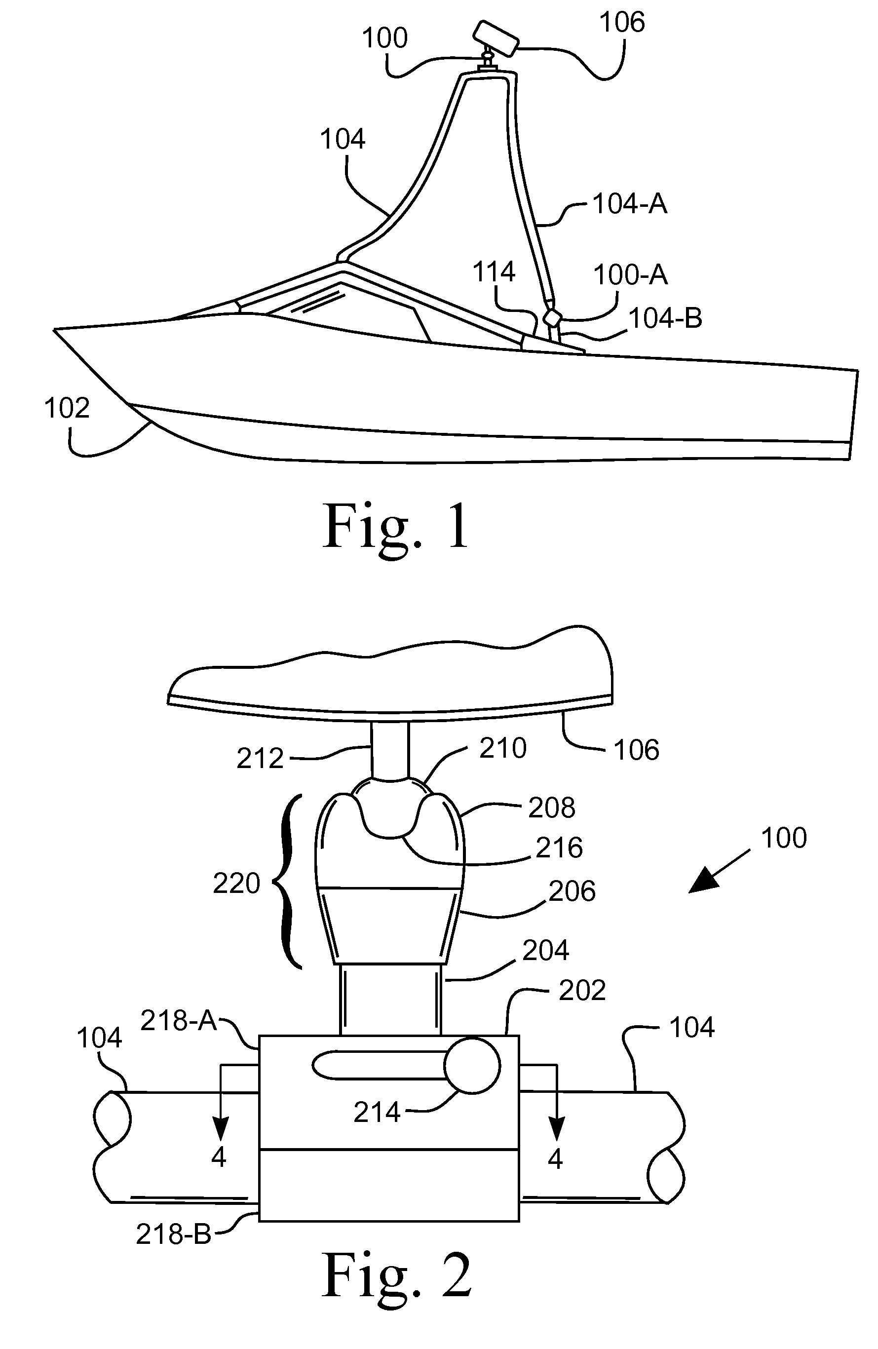 Hydraulically locked boat accessory mounting device