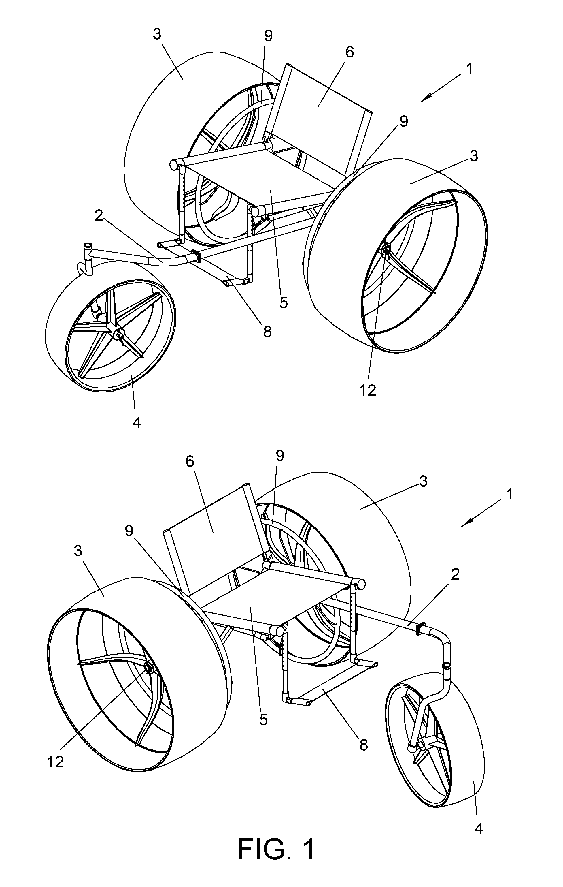Folding wheelchair