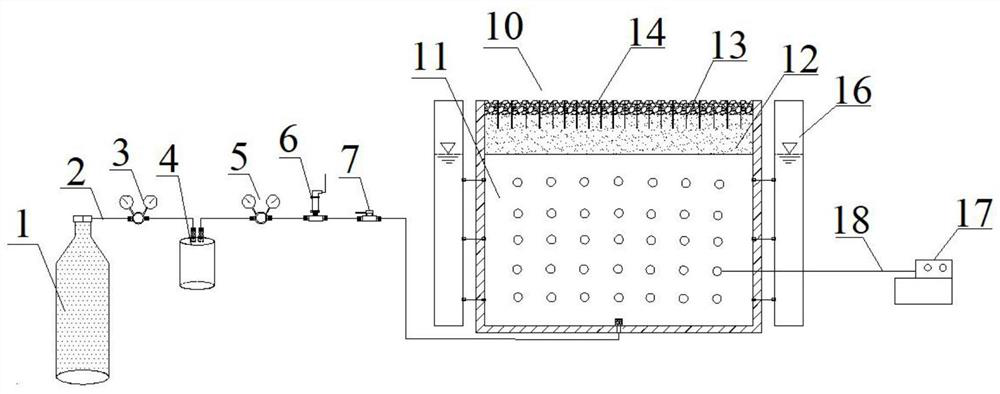 Polluted soil surfactant enhanced aeration test device and test method