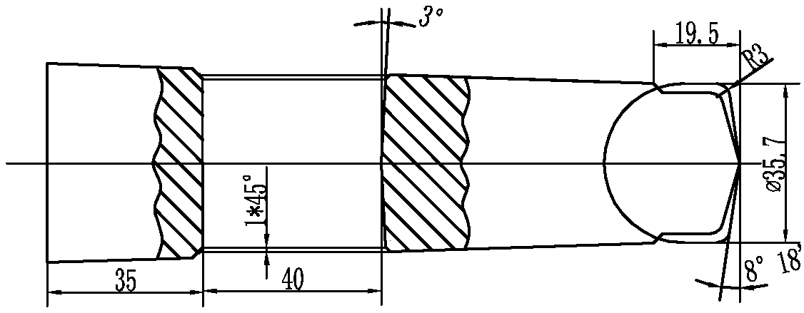 Large-diameter counter bit machining method