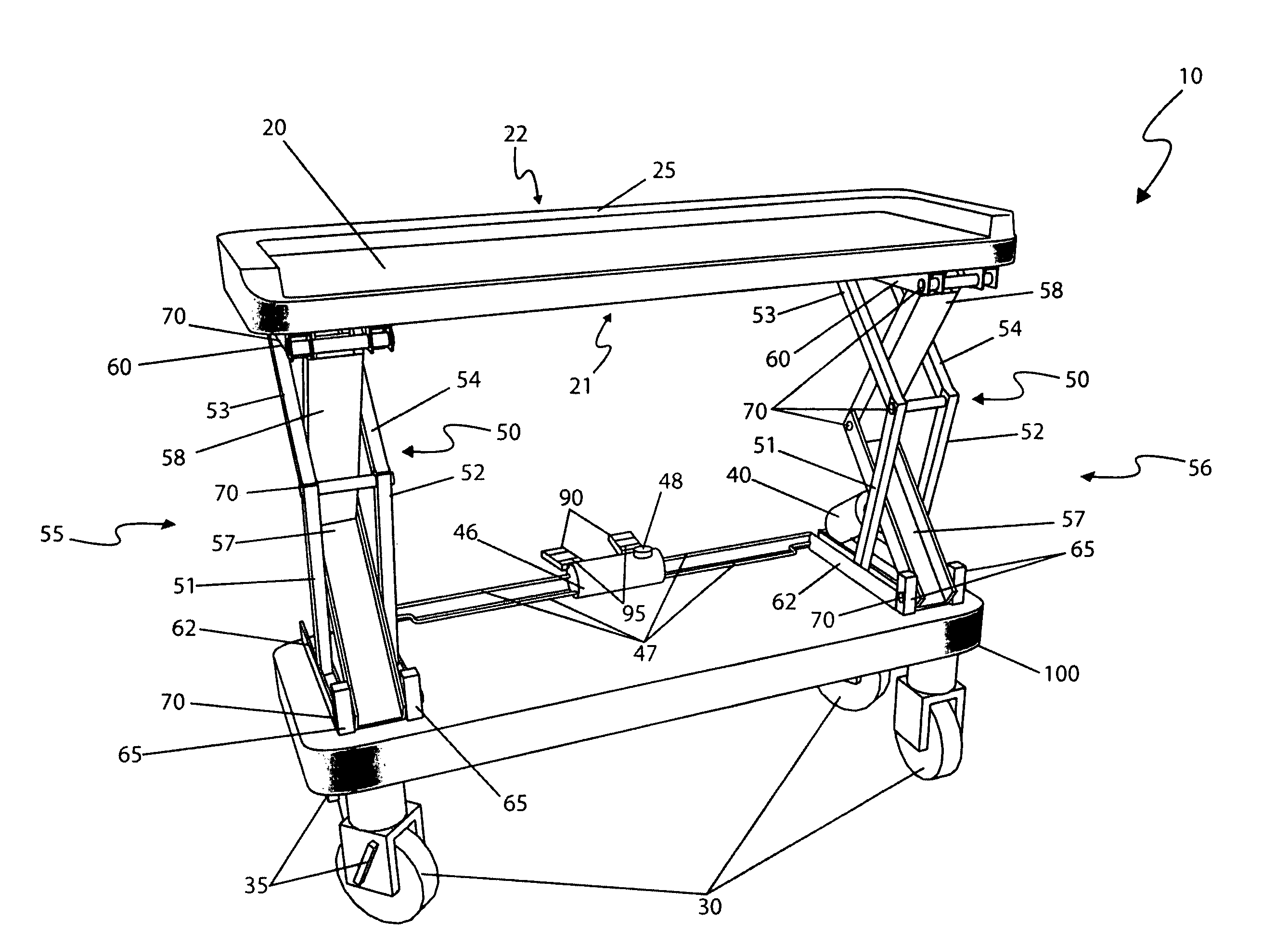 Height-adjustable kitchen cart