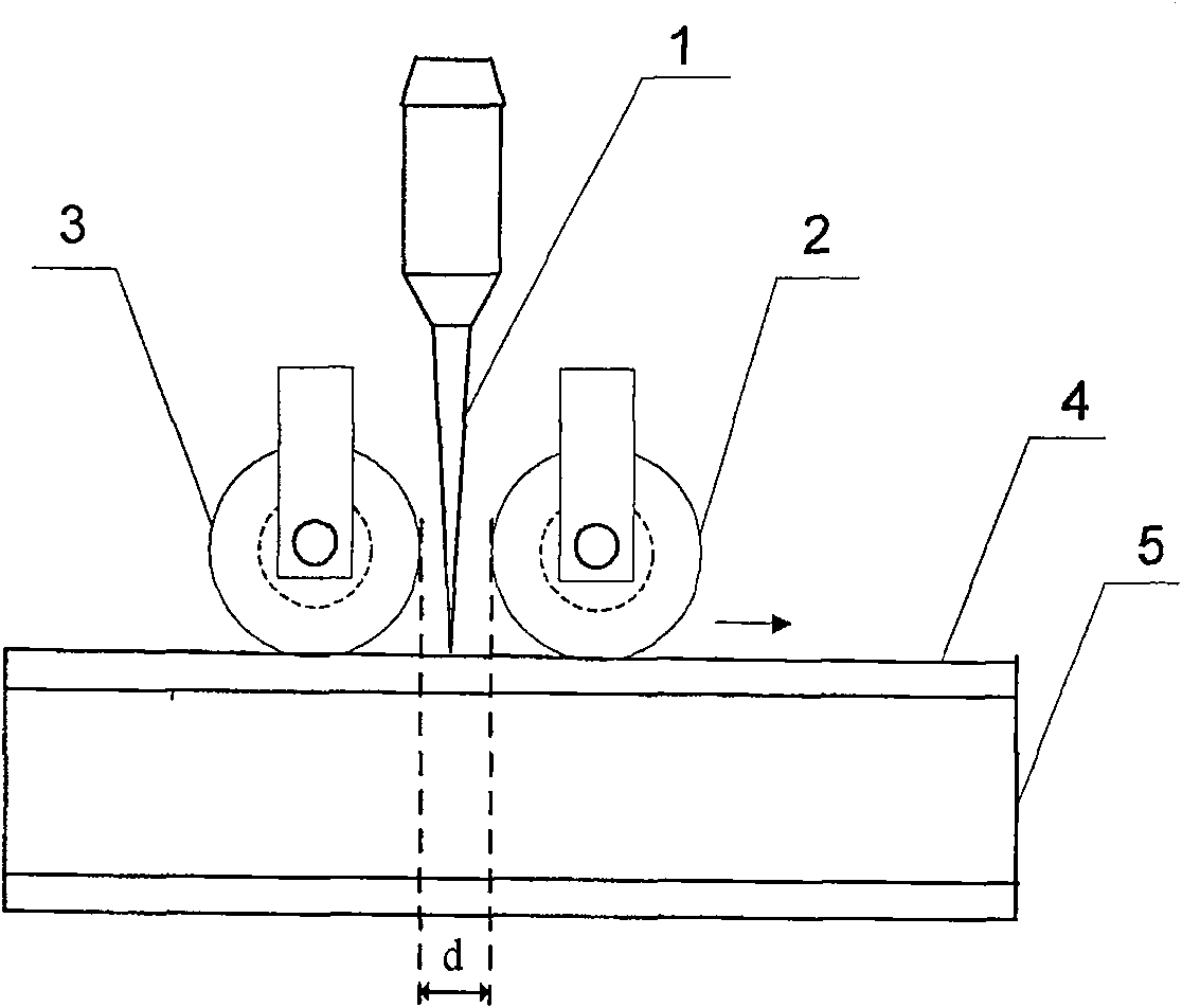 Laser-electric resistance seam welding in-phase compound welding method of frame-covering structure