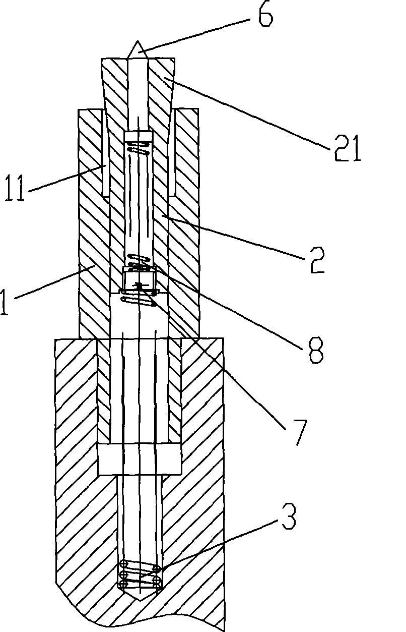 Main cone elastic guide press-loading device