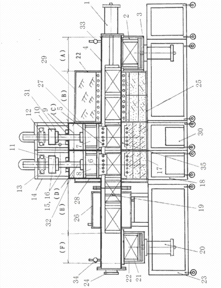 Continuous pressure sintering device and process for high-speed heavy-load brake pad