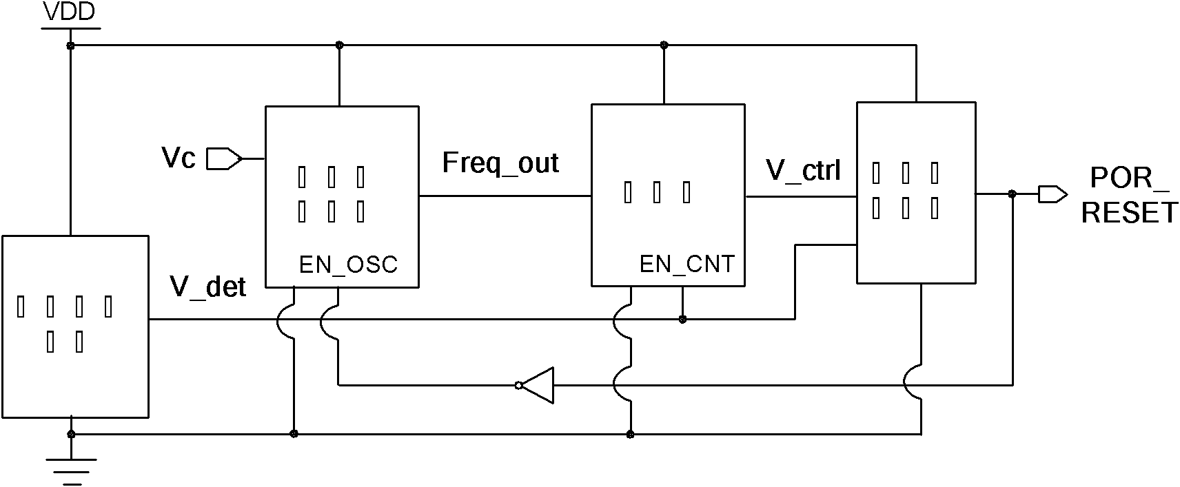Low power-consumption time-delay controllable POR (power on reset) method and circuit