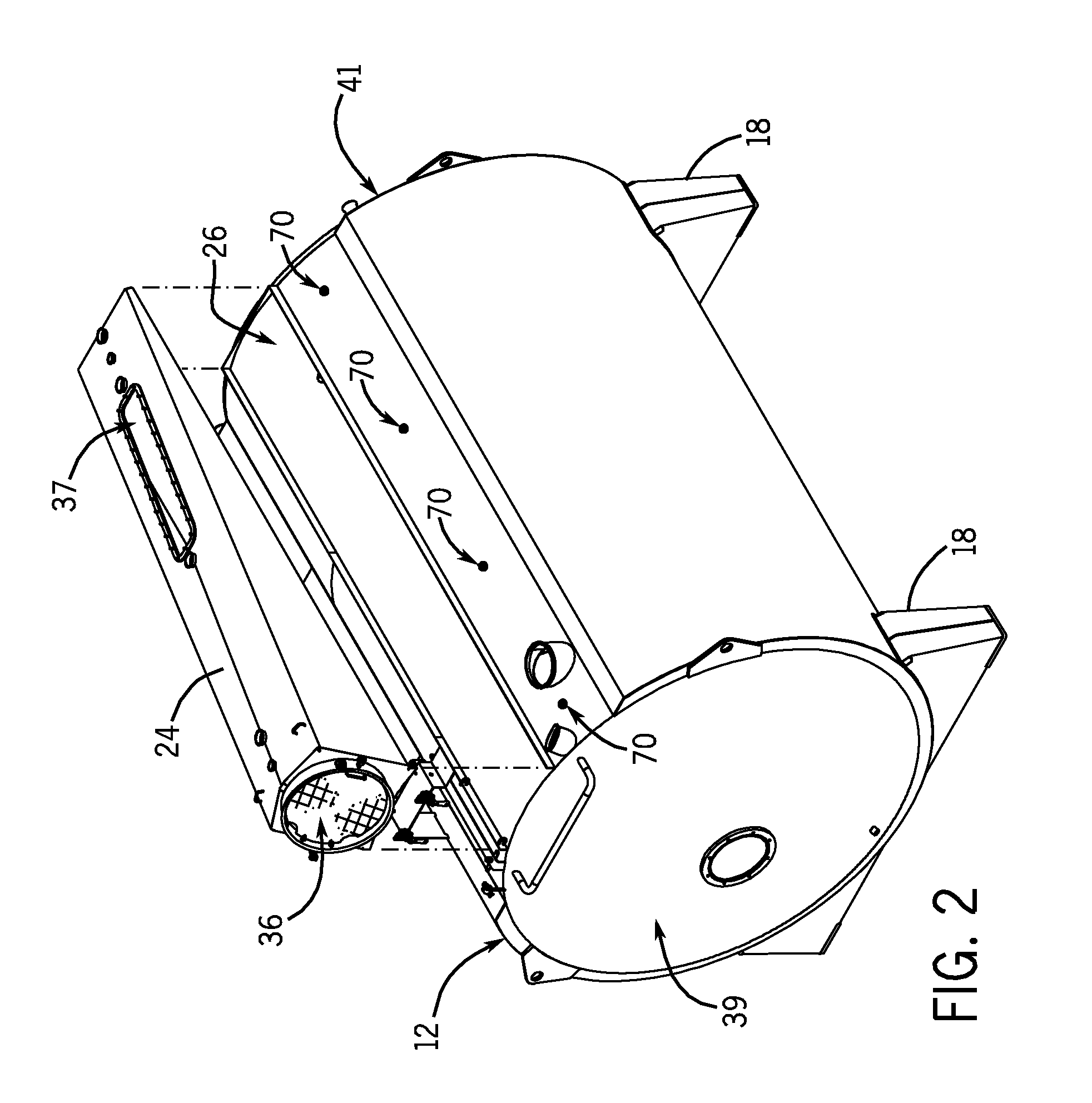 Horizontal cheese vat having single agitator shaft