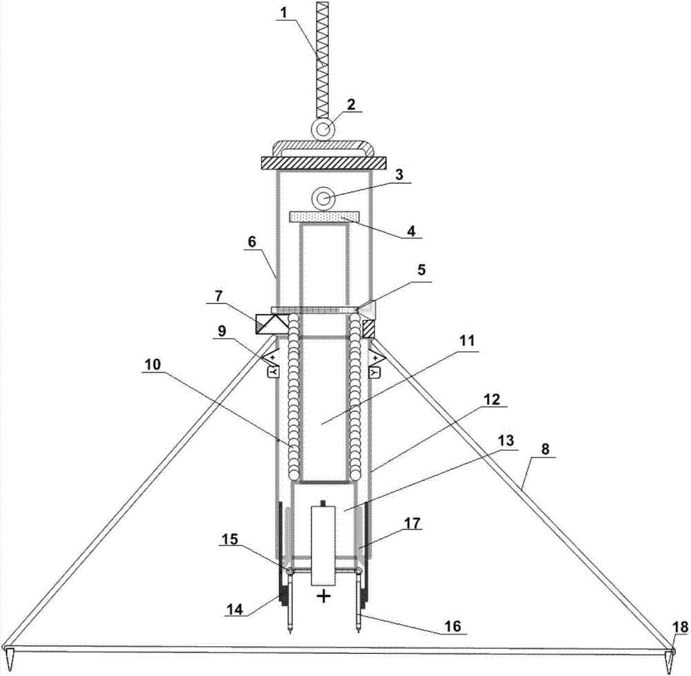 Inertial differential unlocking spring impact type collector of bottom sediment sample