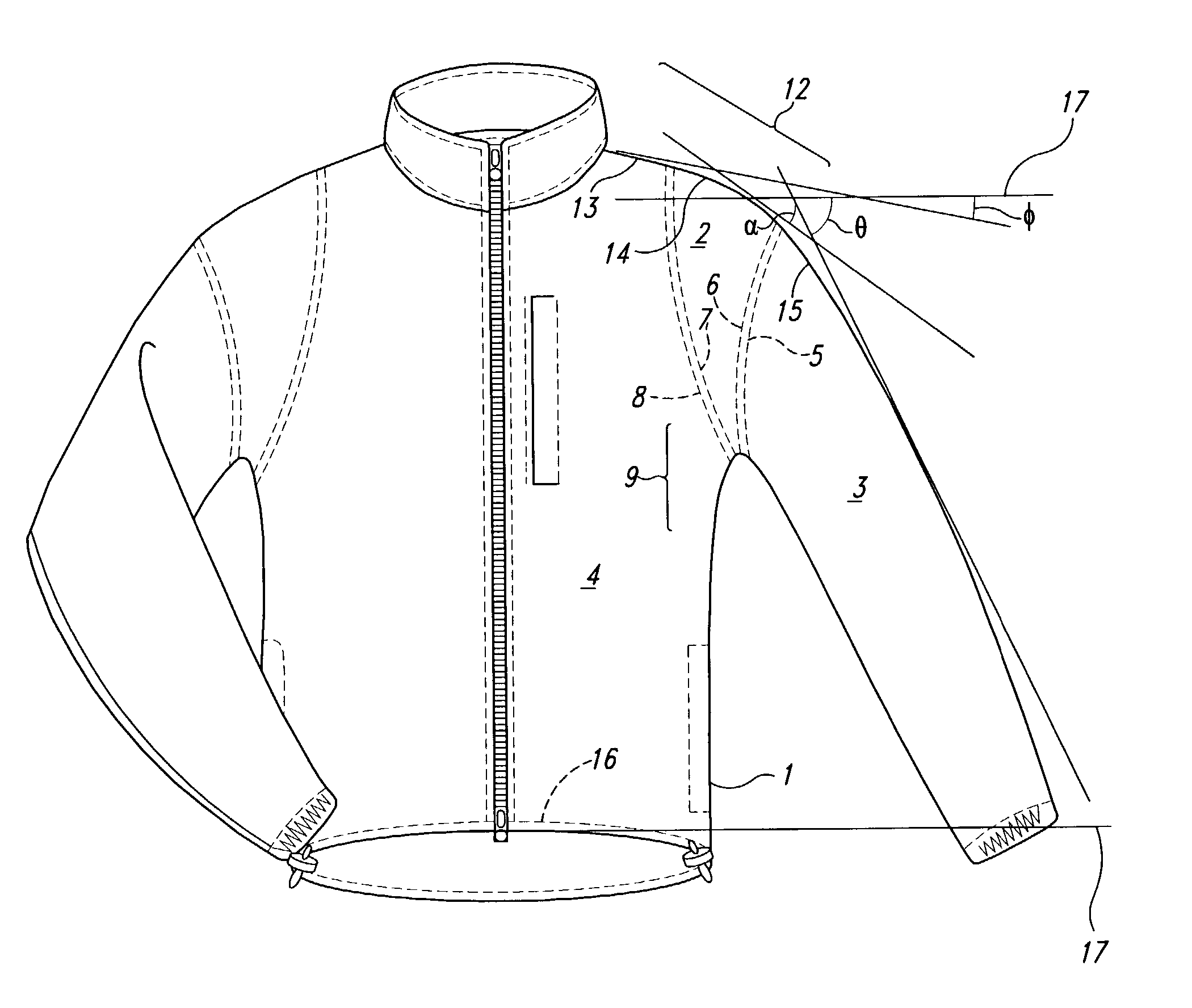 Volumetric shoulder for garments
