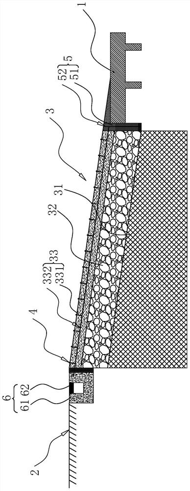 Foundation pit trestle slope and construction method thereof