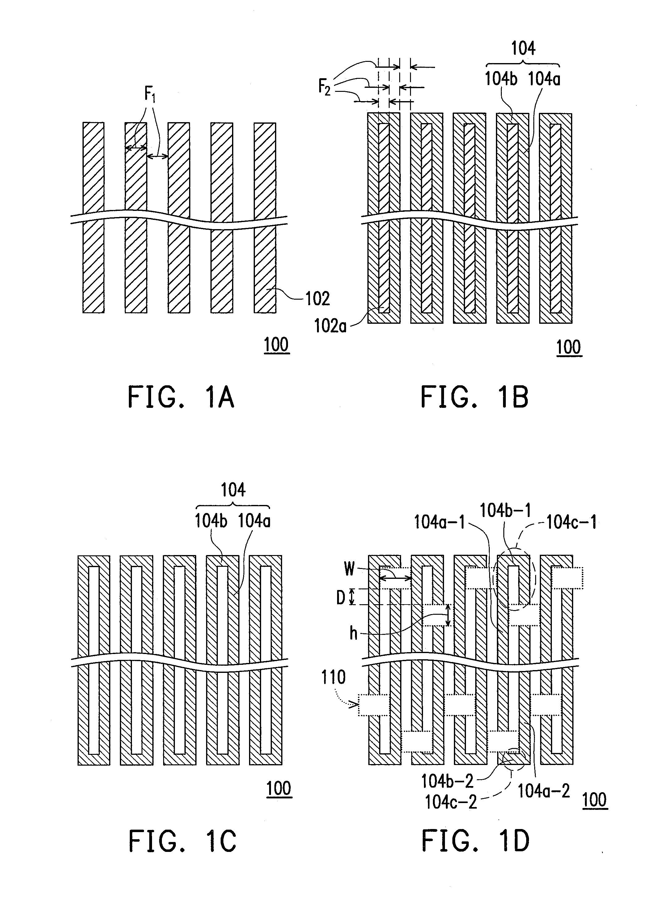 Method for forming patterns of dense conductor lines and their contact pads, and memory array having dense conductor lines and contact pads