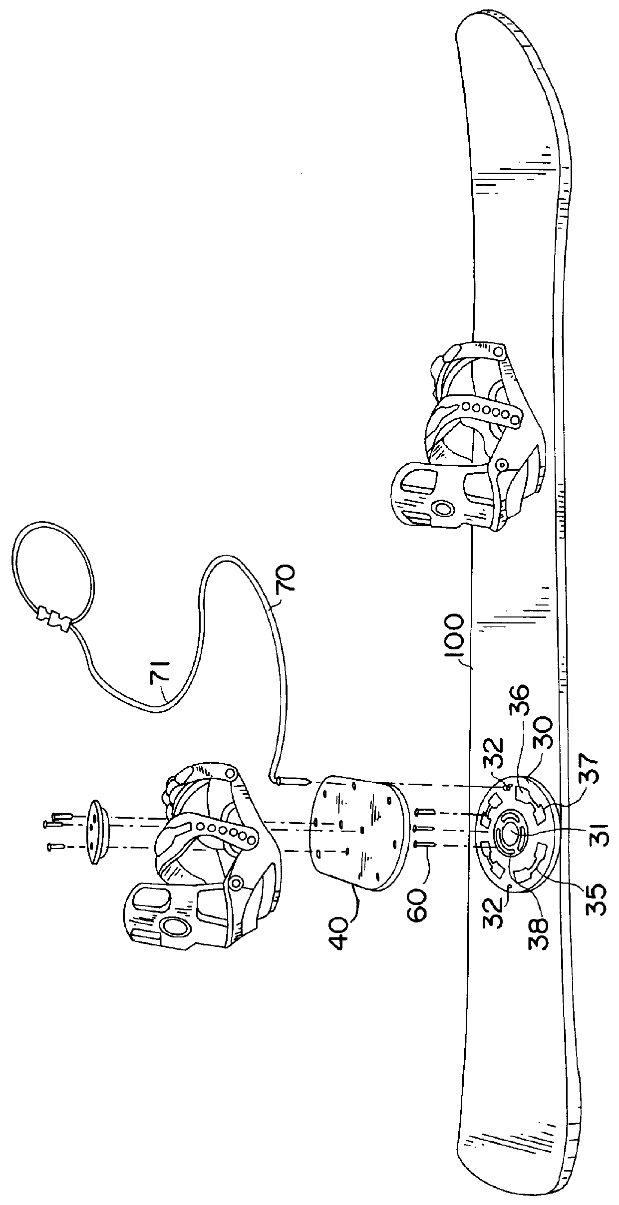 Boot binding coupling for snow boards