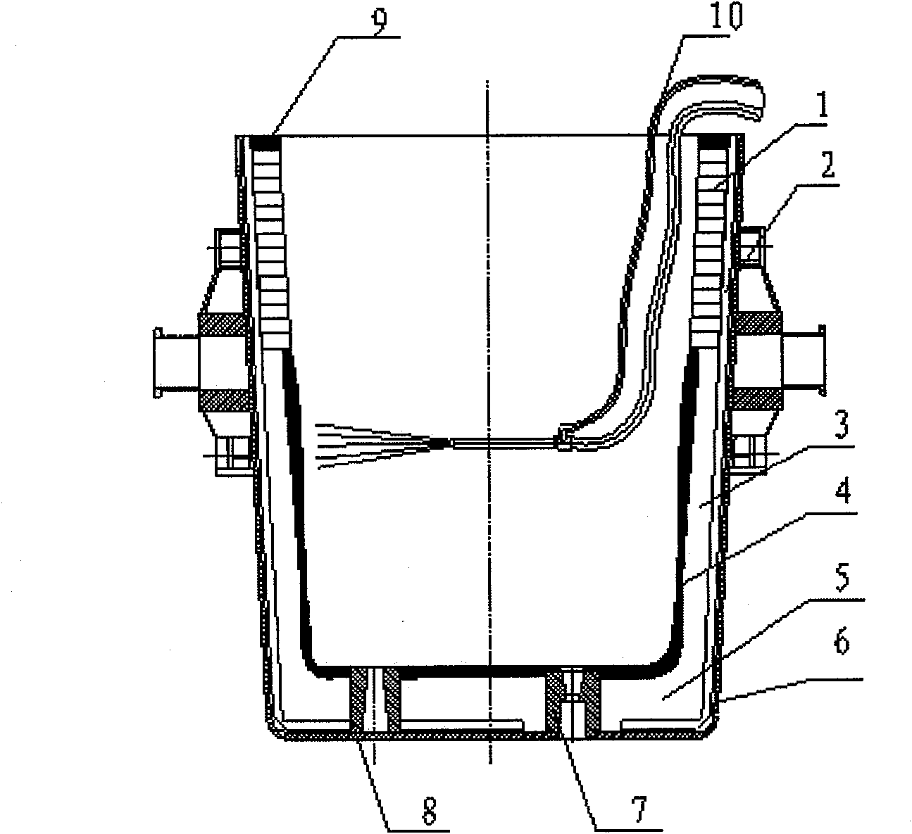 Method for building steel ladle pouring working lining