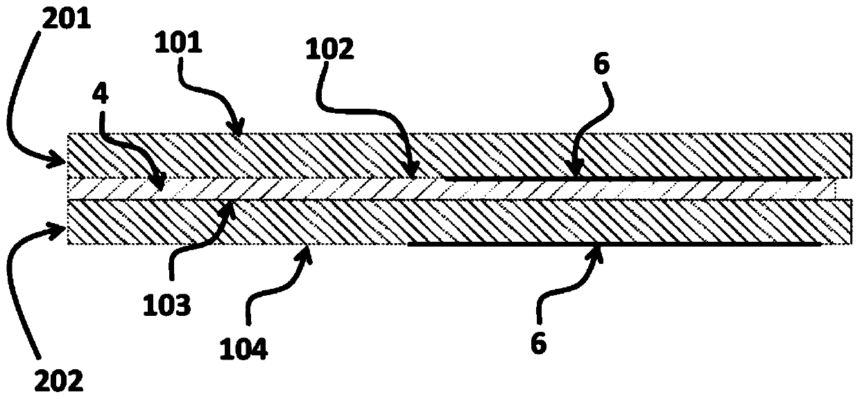 Invisible edge solid substrate compensation layer for automotive glazing