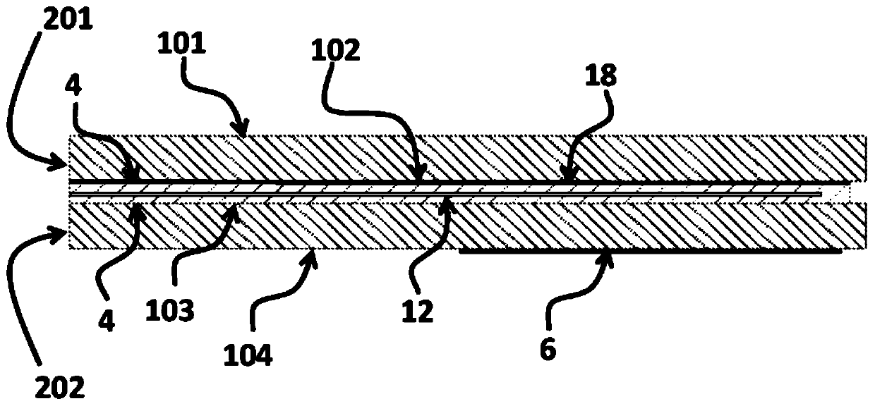 Invisible edge solid substrate compensation layer for automotive glazing