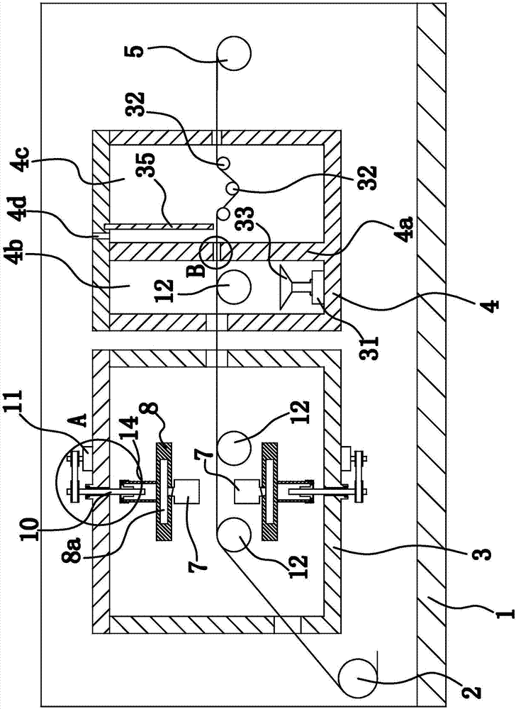 Support board elevating mechanism in dyeing and finishing machine for umbrella fabrics