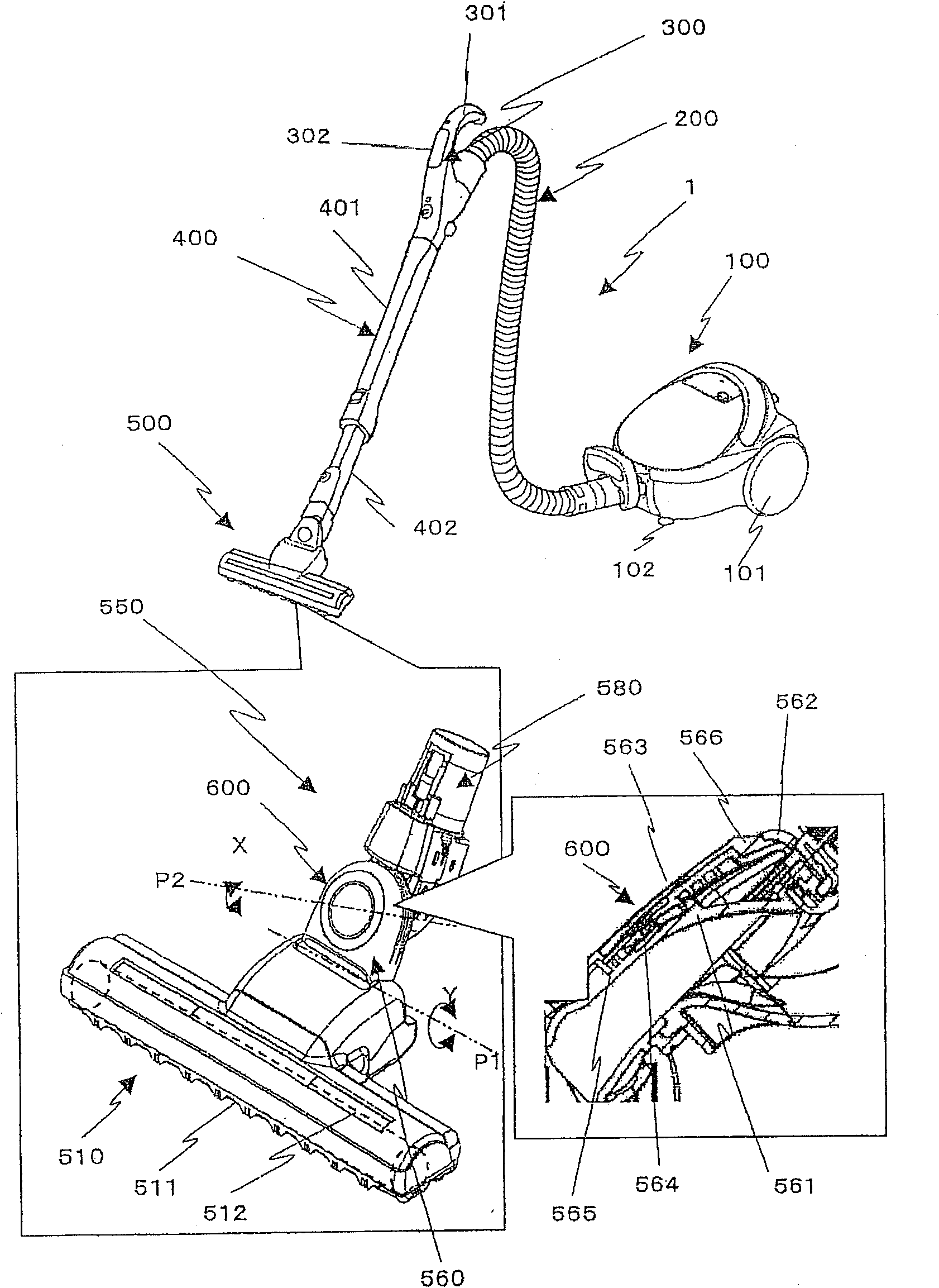 Suction port body and electric dust collector with the same