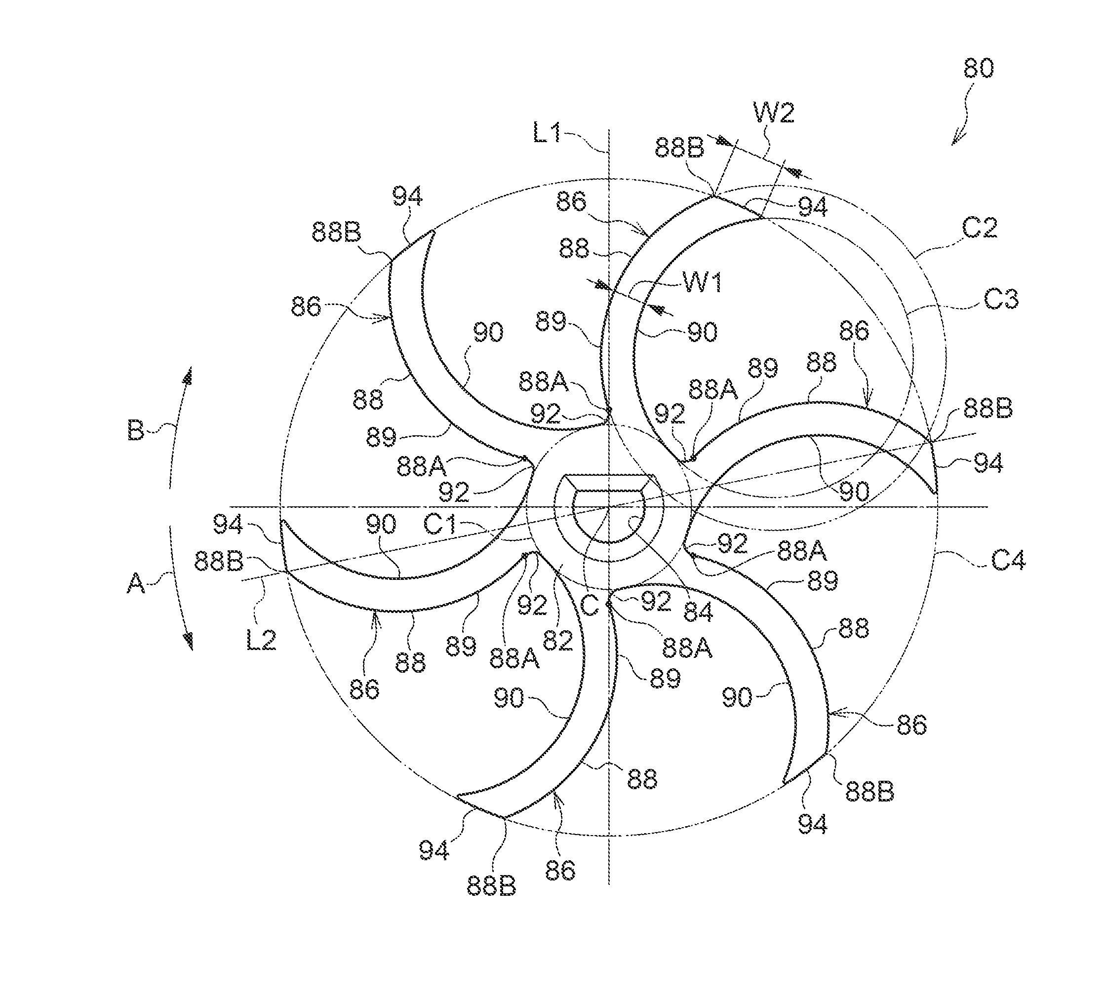 Impeller for centrifugal pump and centrifugal pump of vehicle washer device