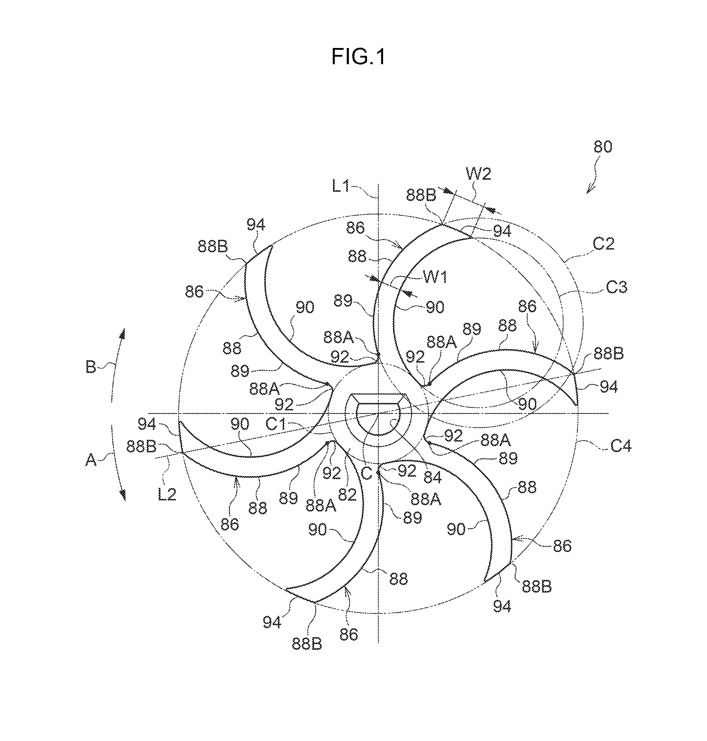 Impeller for centrifugal pump and centrifugal pump of vehicle washer device