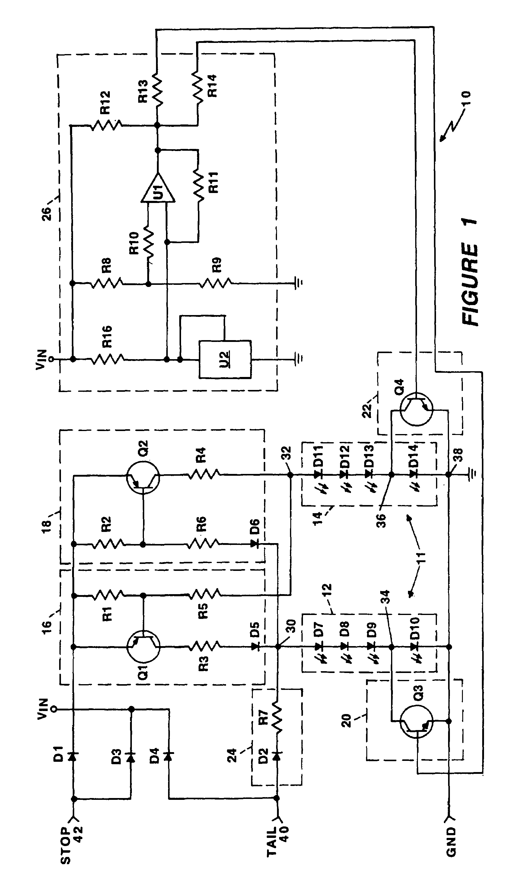 Driver circuit for LED vehicle lamp