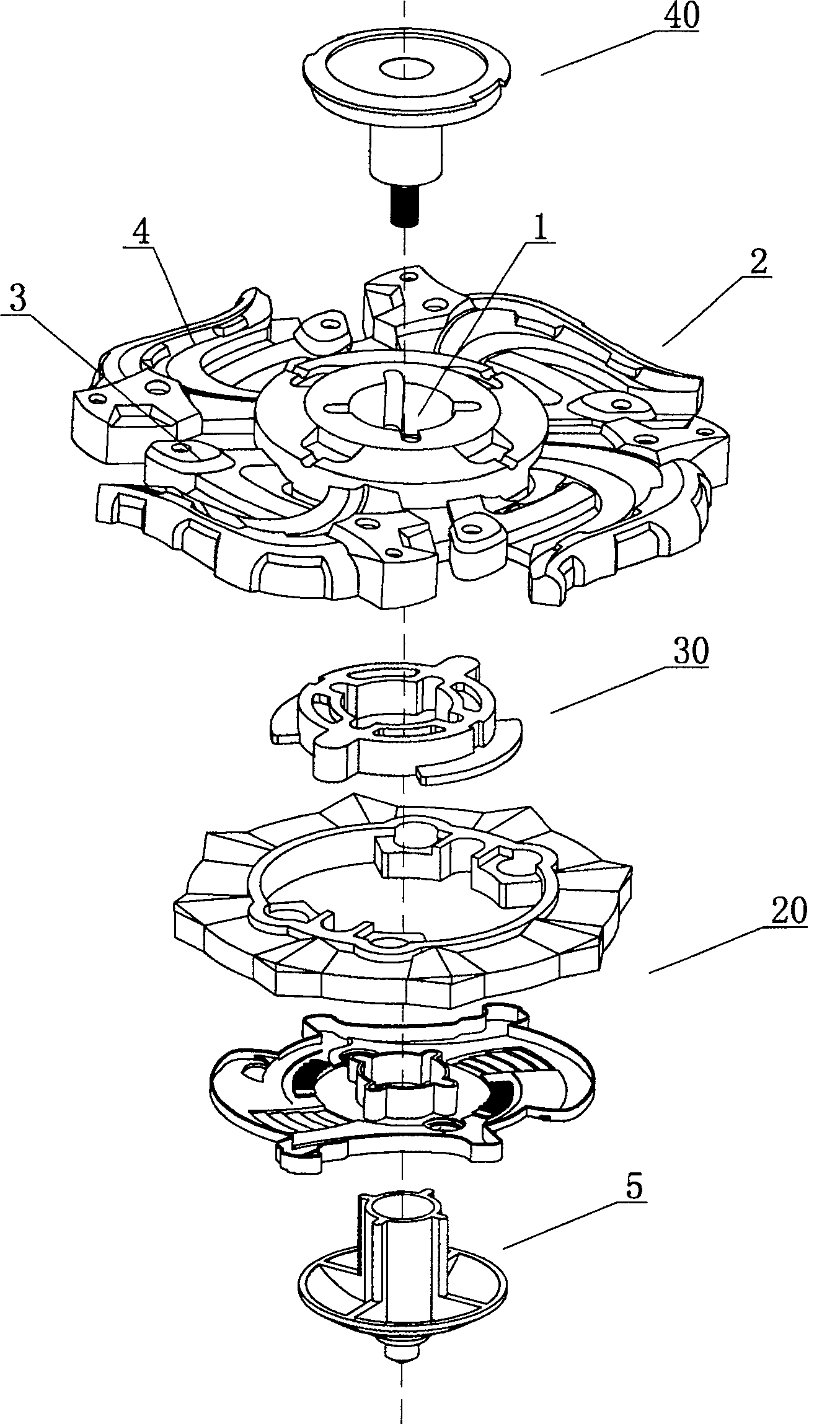 Assembled gyroscope piece structure