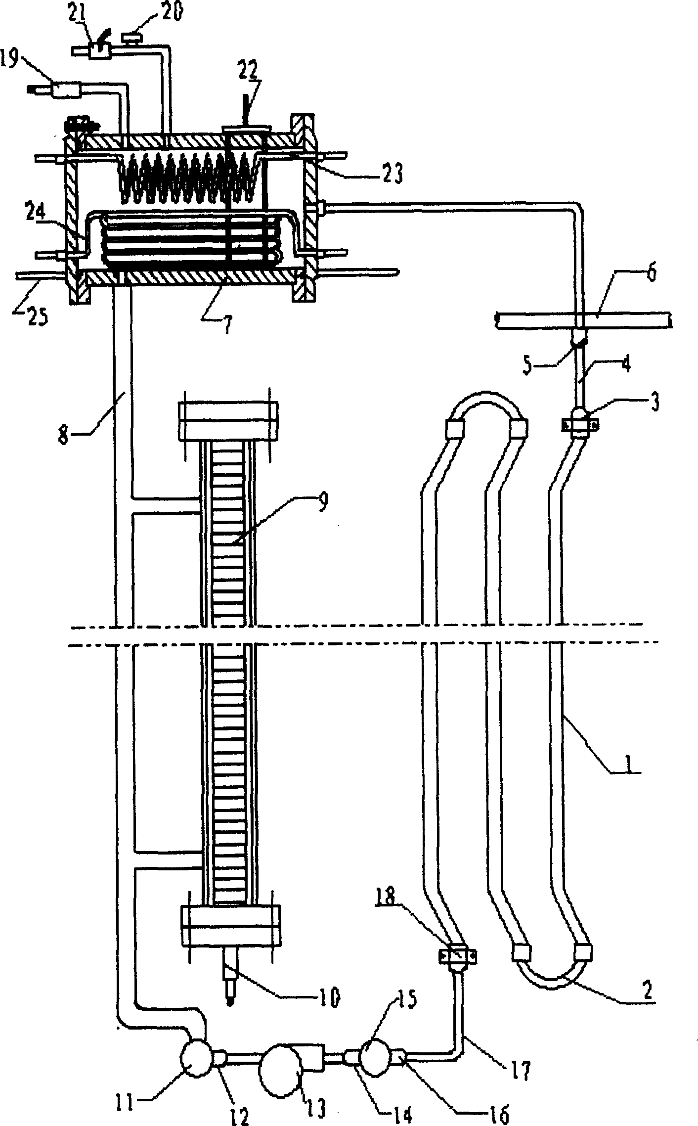 Forced circulation evaporation cooling device of hydraulic generator stator