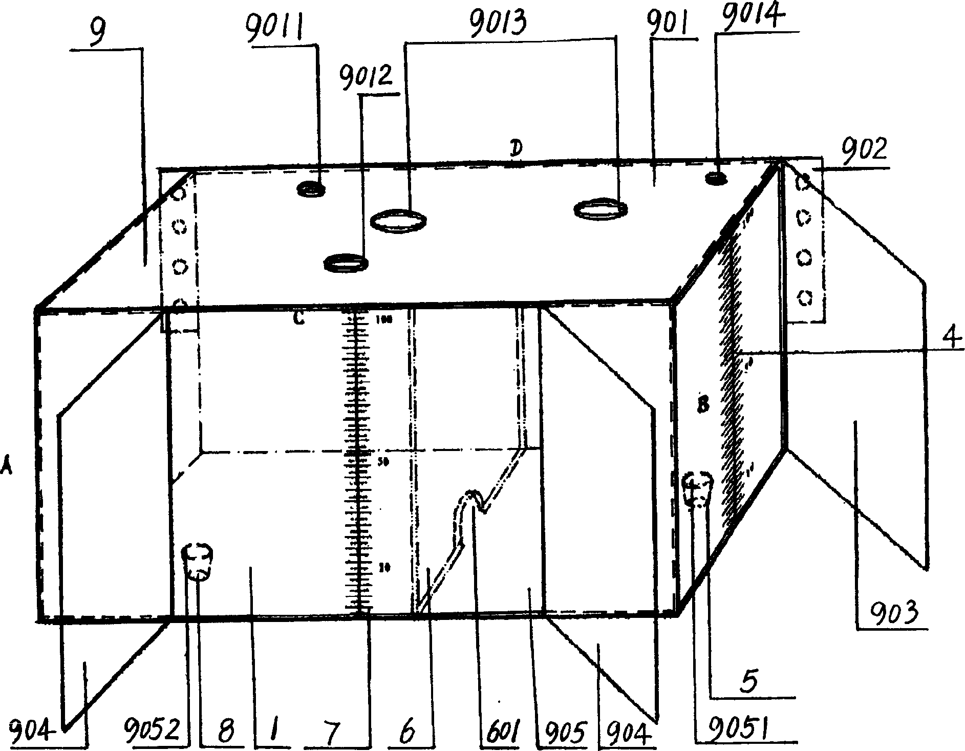 Transparent metering oil tank