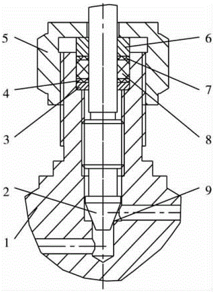 Packing sealing structure of needle-shaped cutoff valve