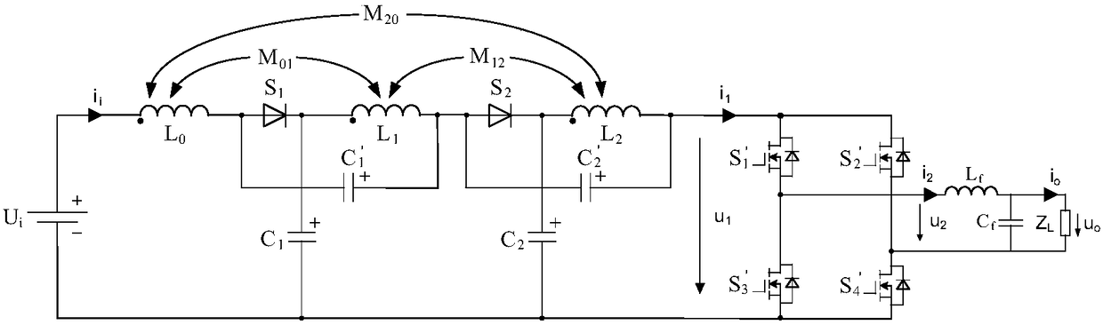 Single-stage single-phase voltage converter with cascade magnetic integrated switch inductance-capacitance network