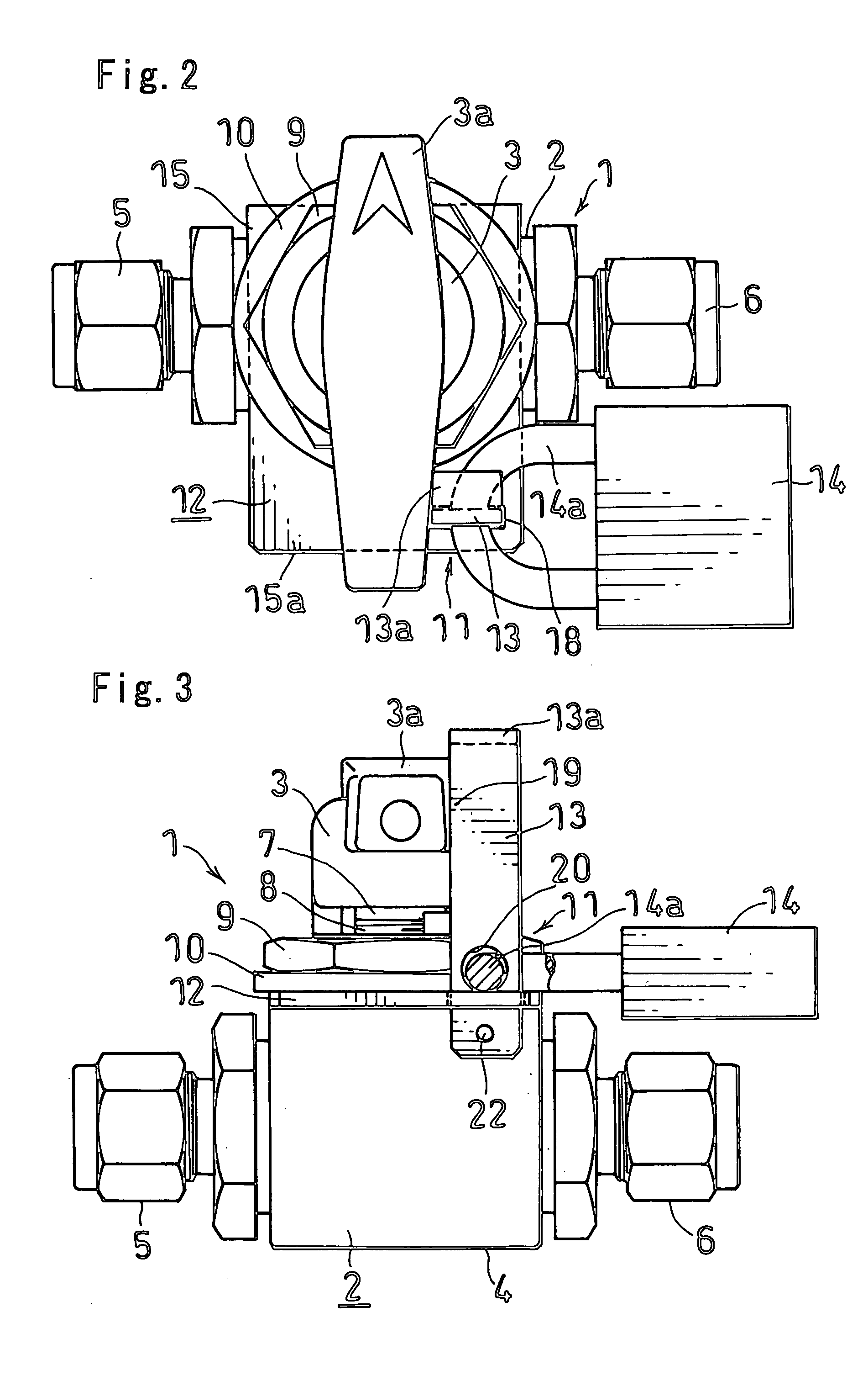 Lock device for flow passage opening/closing handle of fluid controller