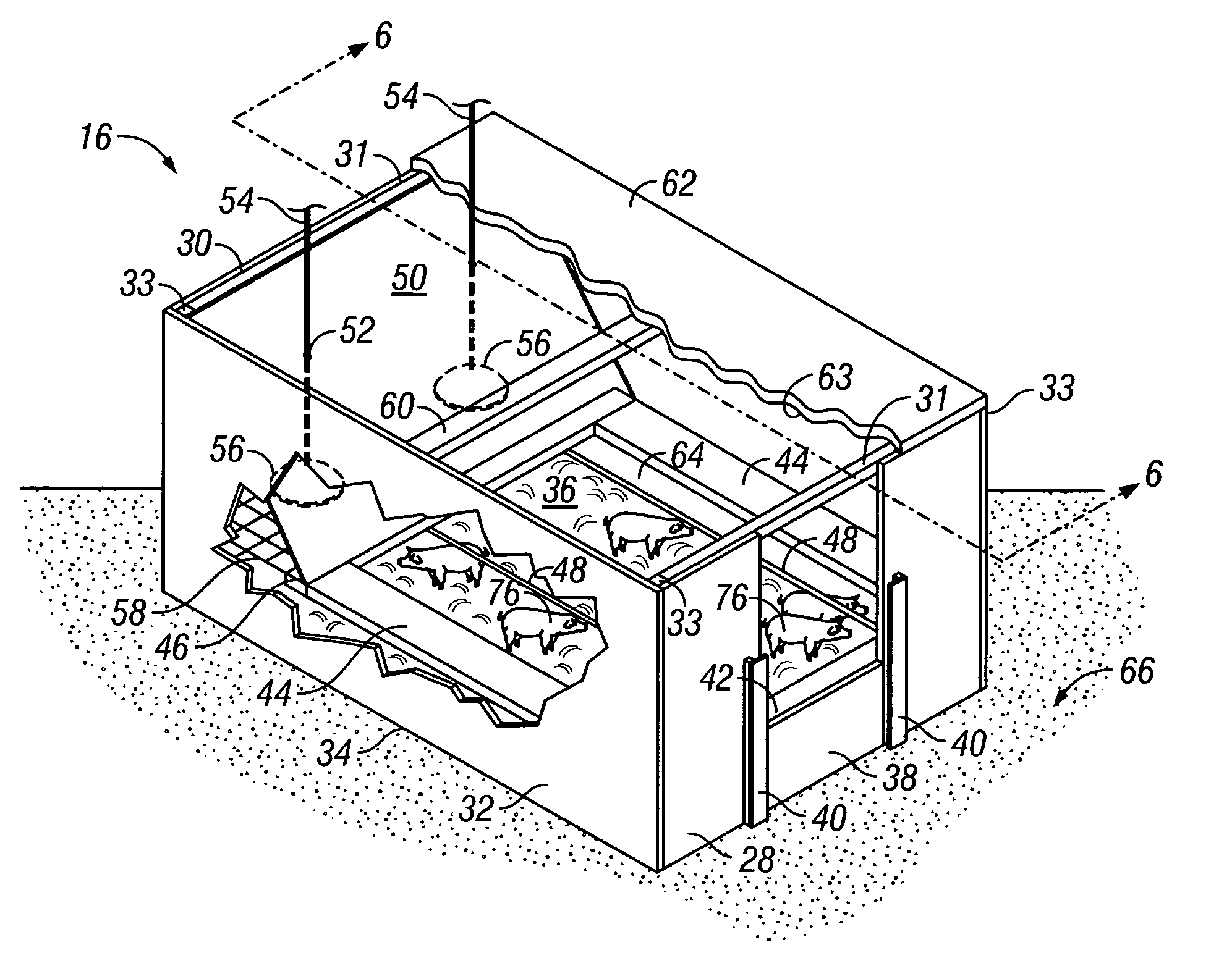 Hog farrowing system for use in a cold environment and method of use