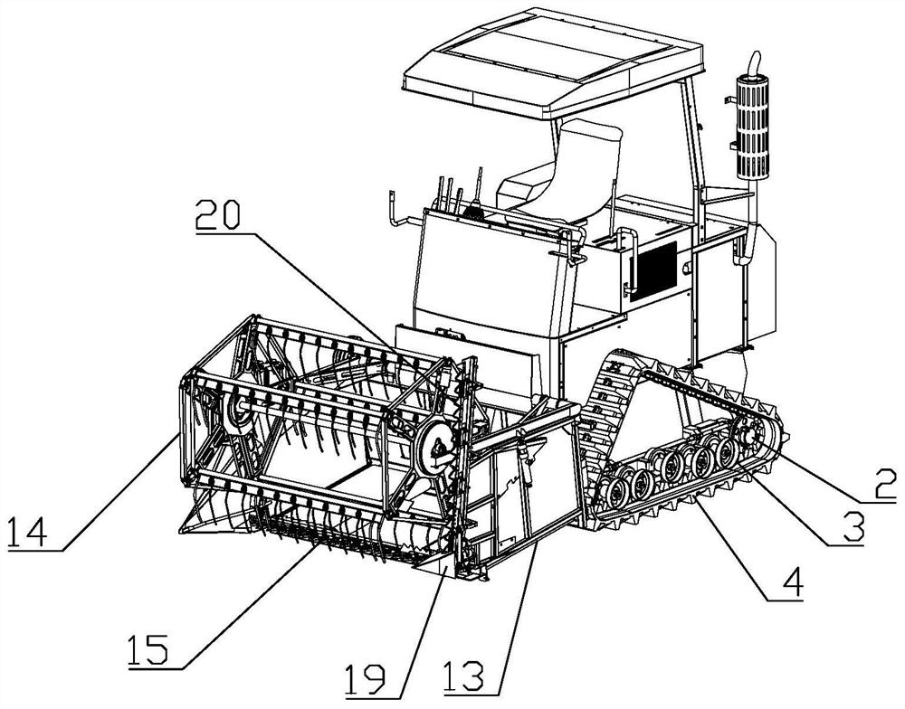 Rape cutting, airing and laying machine