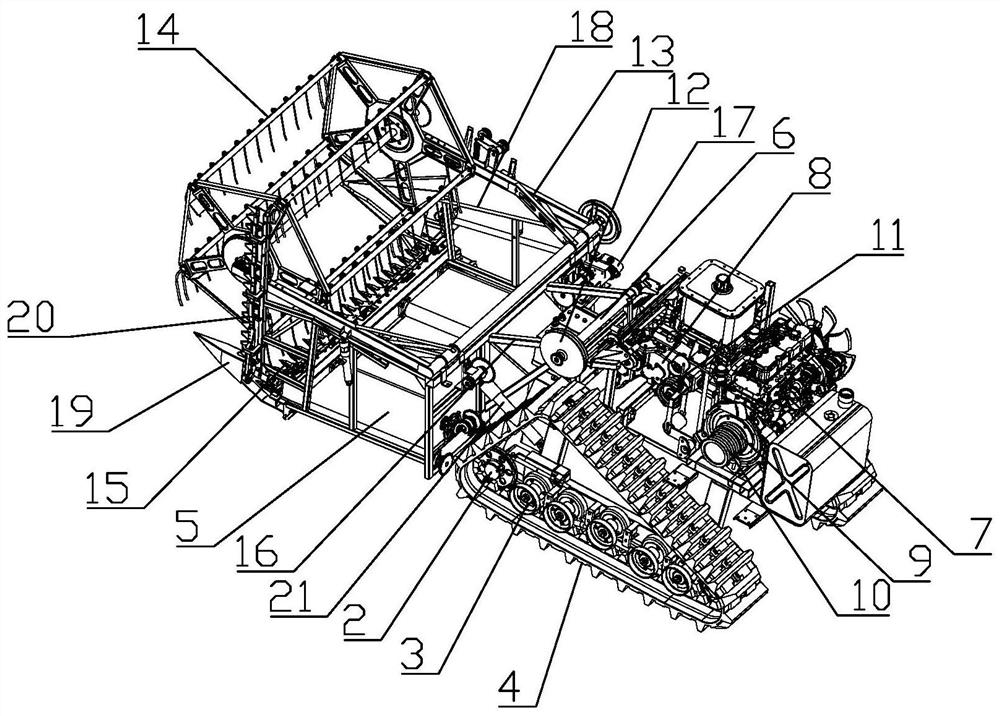 Rape cutting, airing and laying machine