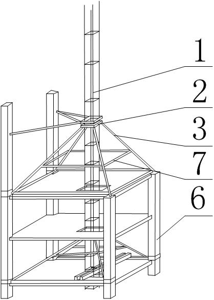 Construction method for tower crane foundation conversion
