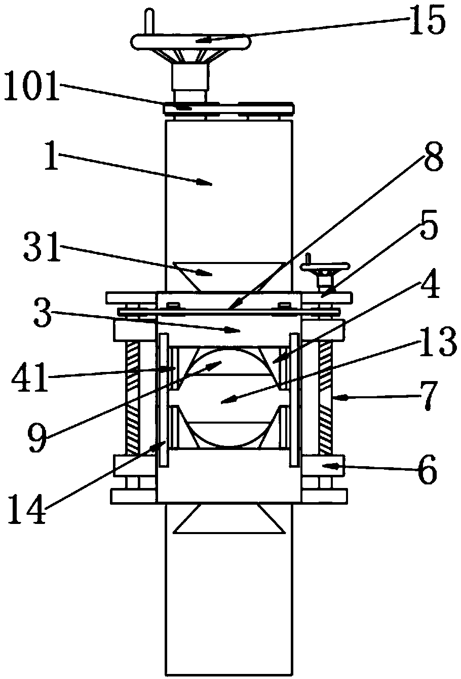 Perforating device and perforating method for cambered surface building outer wall lamp installation