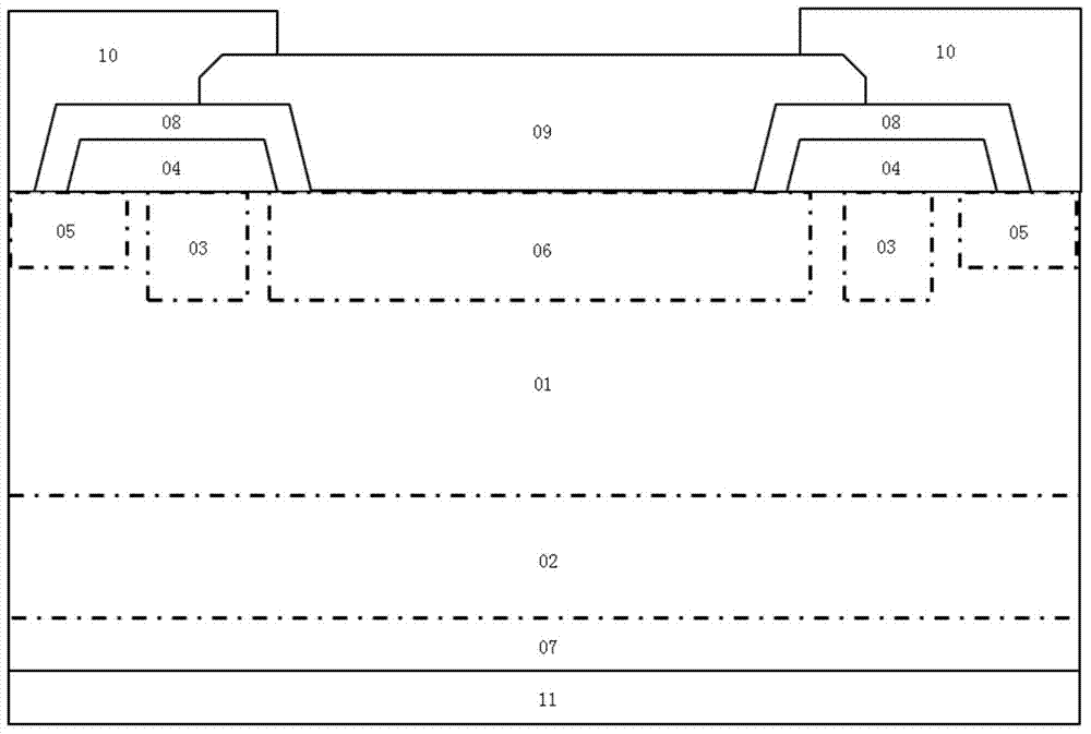 Fast recovery diode chip of low-concentration doped emitter region and manufacturing method thereof