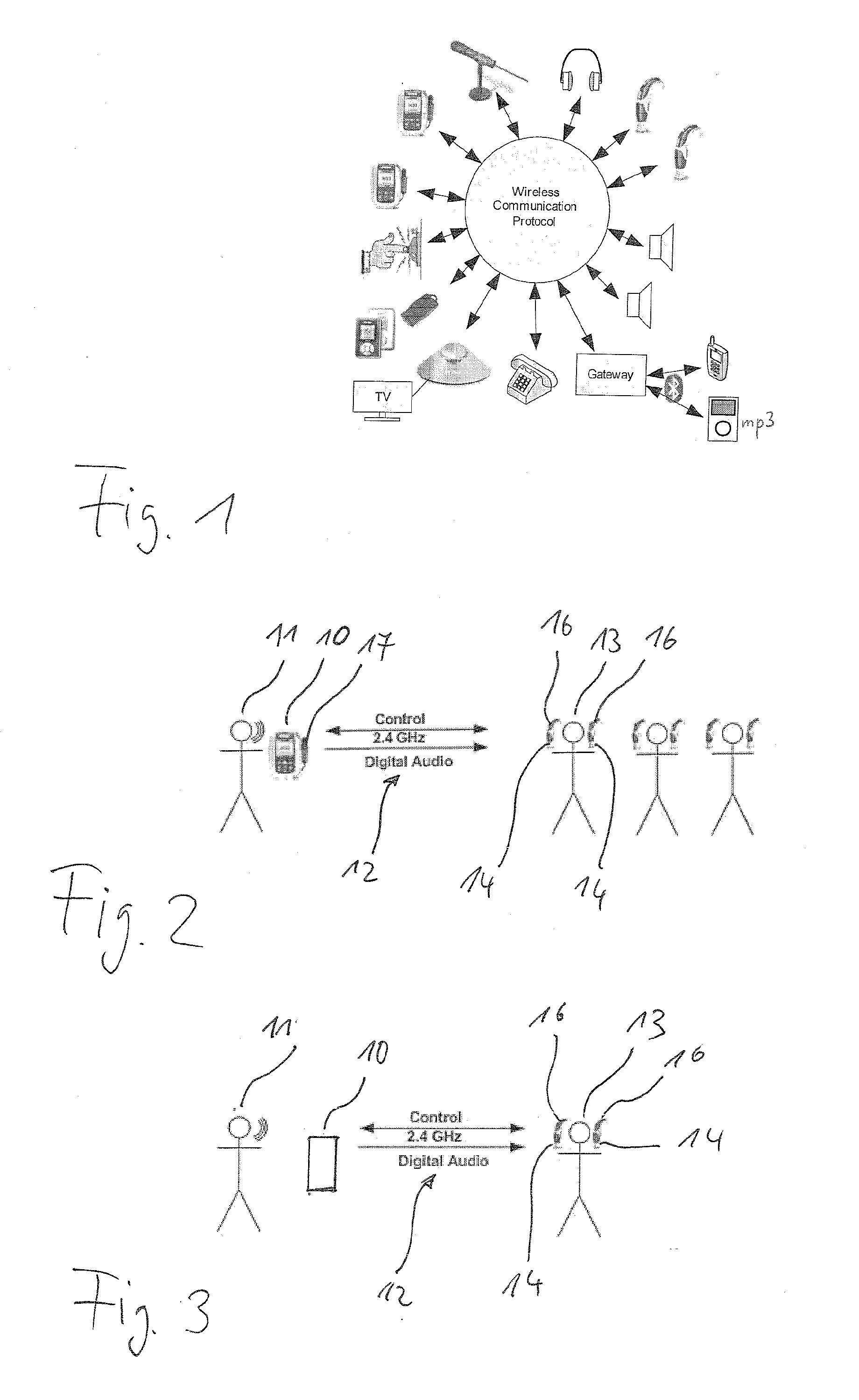 Wireless sound transmission system and method using improved frequency hopping and power saving mode