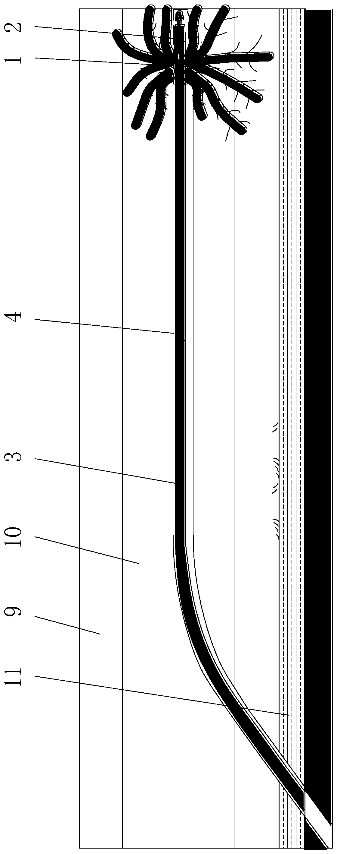 Hard roof comb shaped long borehole staged fracturing roadway deformation source treatment method