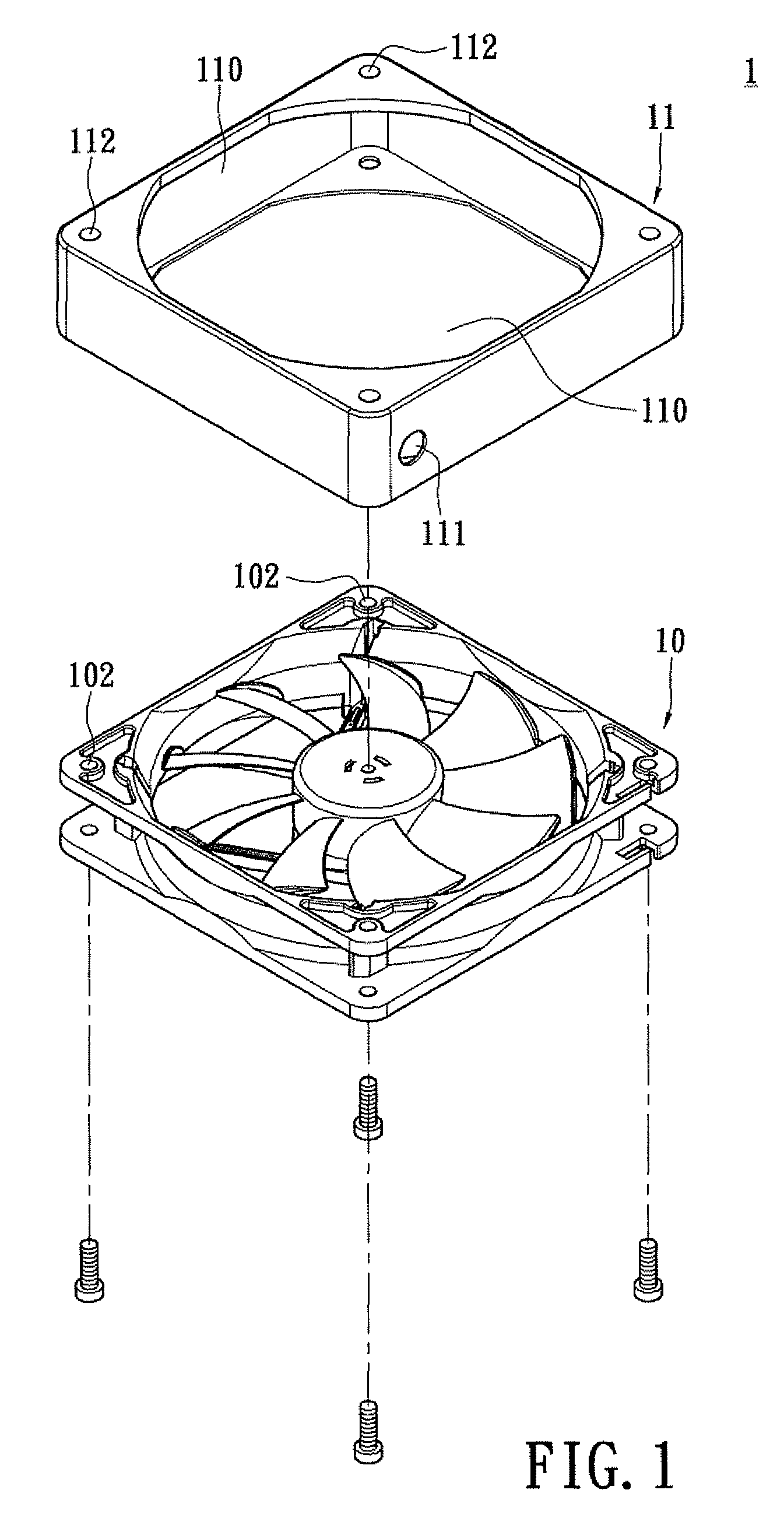 Fan device with a vibration attenuating structure