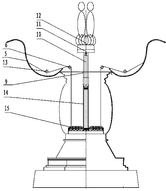 Opening and closing device of lotus