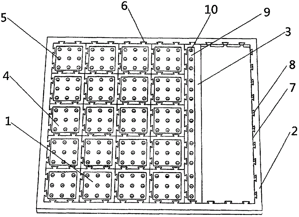 Nine-jack experimental board capable of being assembled