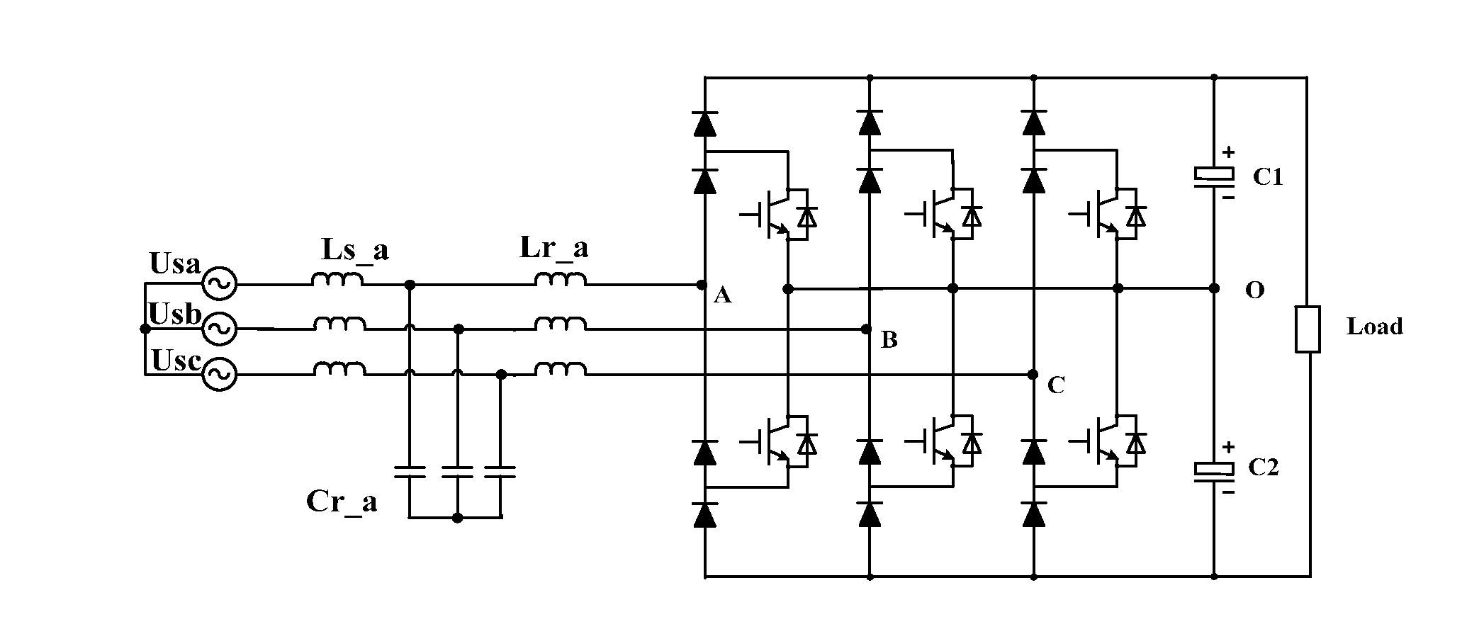 Three-phase rectification module, the system thereof and harmonic suppression method
