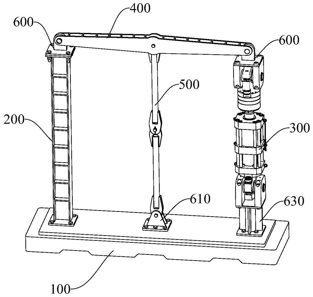 Tower crane connecting piece fatigue endurance test device and test method