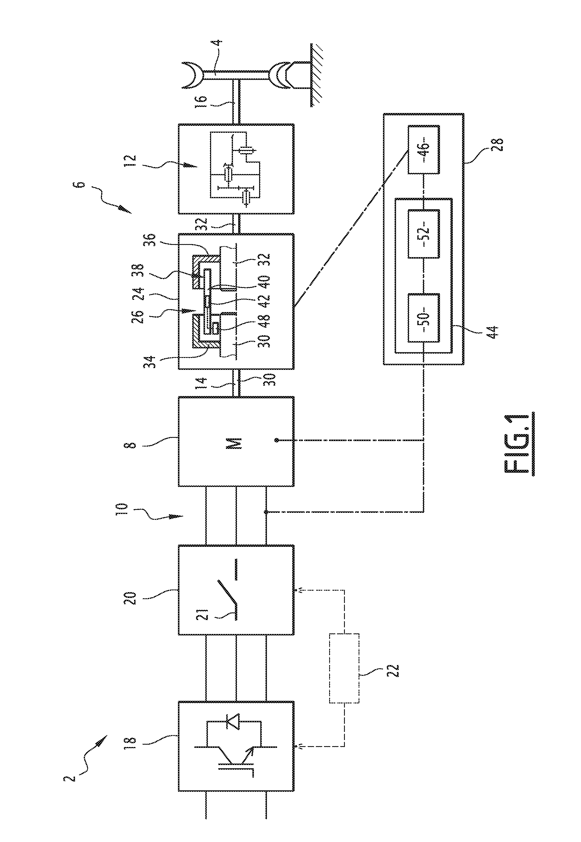 Protection system of a railway vehicle traction system, associated transmission line and associated railway vehicle