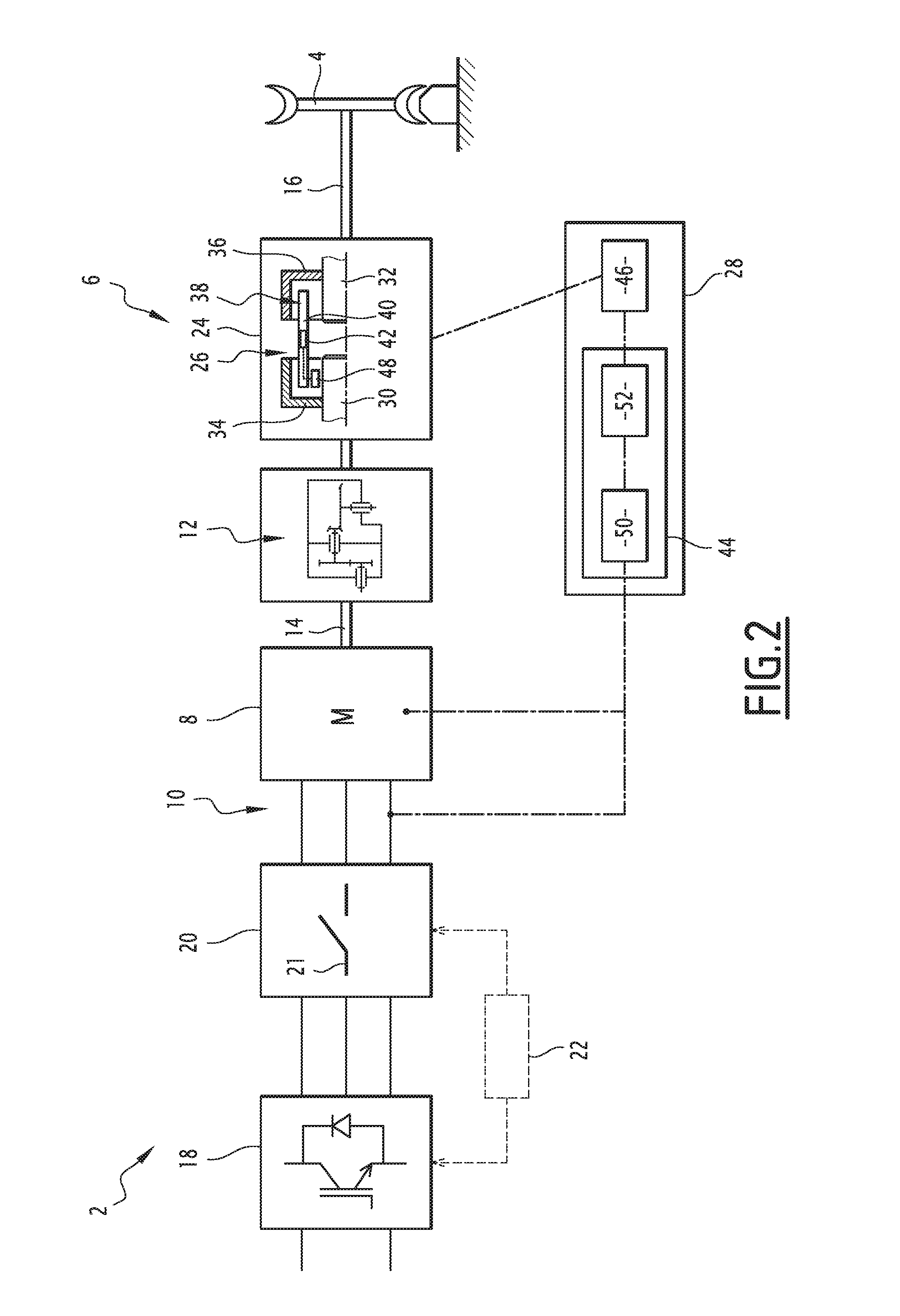 Protection system of a railway vehicle traction system, associated transmission line and associated railway vehicle