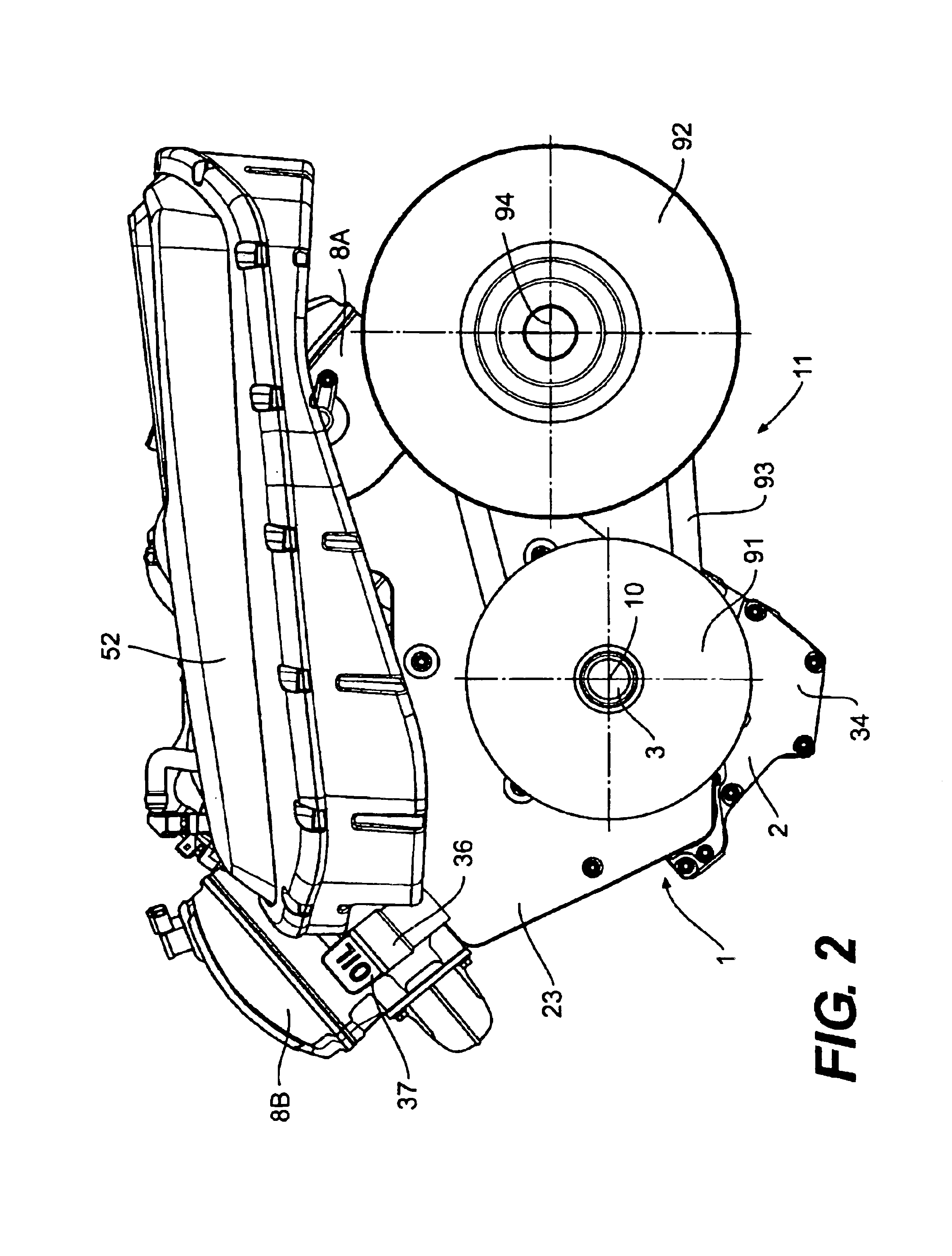 Engine arrangement for a four cycle engine