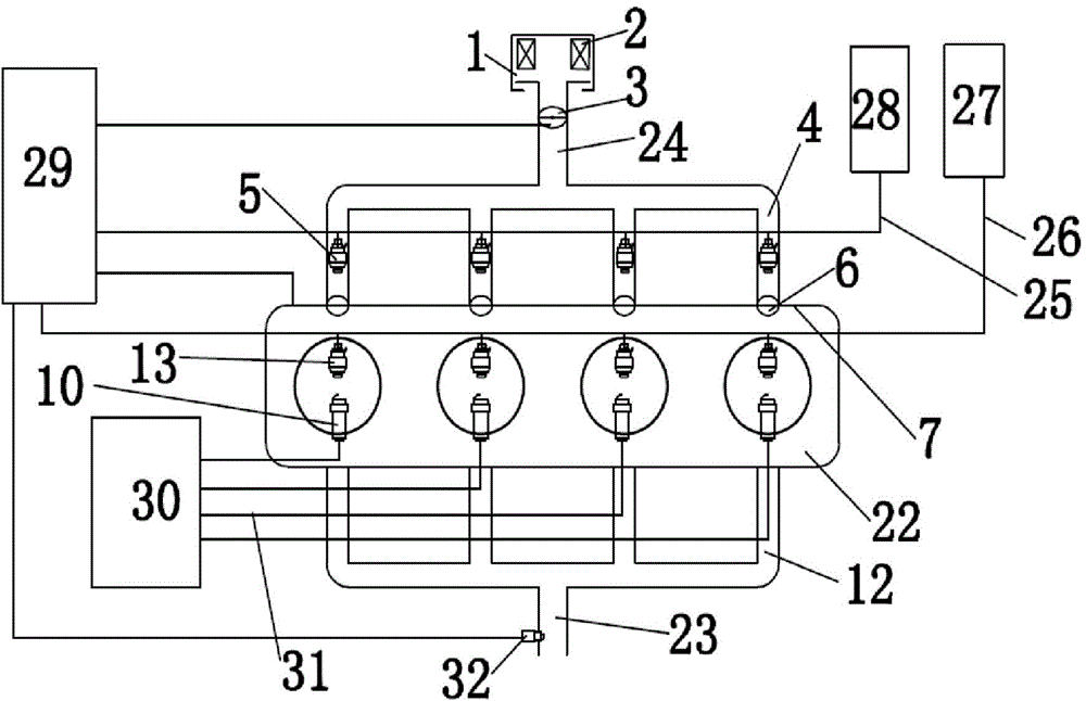 In-cylinder direct injection double-gas-fuel internal combustion engine capable of realizing ultra-lean combustion and control method