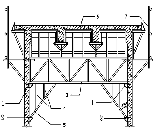 Construction method with silo sliding formwork operating platform as top cover plate formwork supporting system