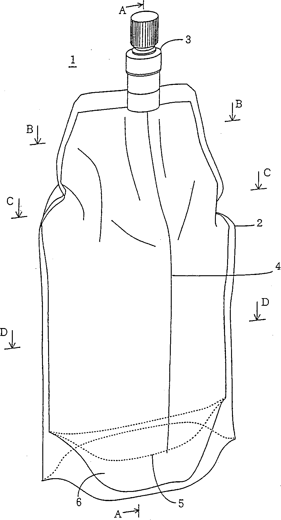 Self-standing bag container equipped with vacuum and flow rate control functions