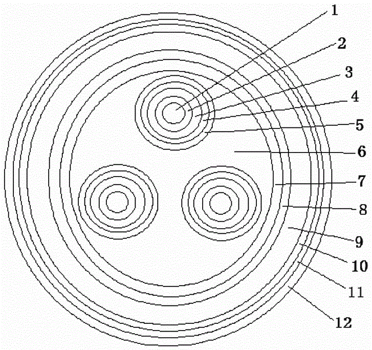 Insulated composite halogen-free flame-retardant wire and cable and preparation method thereof