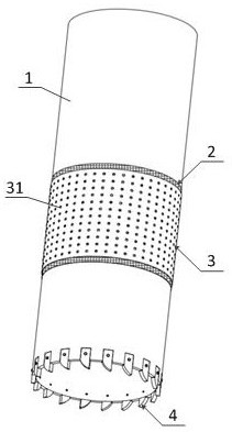 Anti-piping device for a full pile casing of a full slewing drilling machine